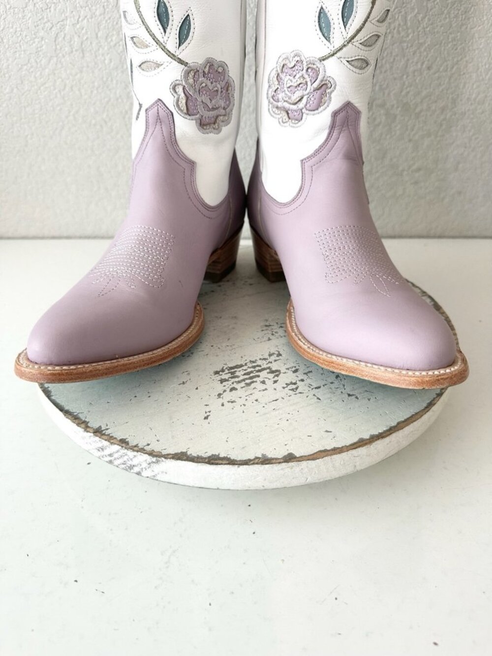Lane KENZIE Knee High Womens Cowboy Boots Purple White Western Cowgirl Tall 9.5 - Picture 7 of 12